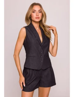 M859 Džínsová vesta - grafitová