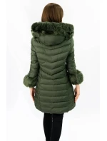 Dámska prešívaná zimná bunda s kapucňou khaki (w750-1) Dámska prešívaná zimná bunda s kapucňou khaki (w750-1)