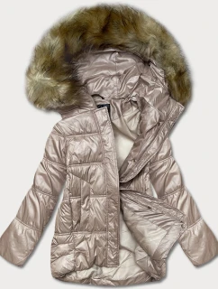 Krátka prechodná prešívaná bunda v ťavej farbe (H-202)