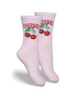 Skarpetki Dziecięce Młodzieżowe CHERRIES Pudrowy Róż