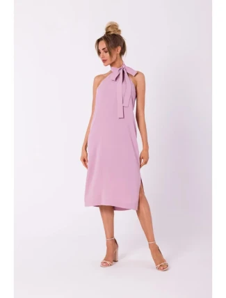 Krepové šaty M736 lila - Moe Krepové šaty M736 lila - Moe