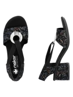 Pohodlné čierne sandále Rieker W RKR679 Pohodlné čierne sandále Rieker W RKR679