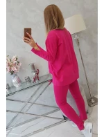 Súprava s oversize blúzkou fuchsiovej farby Súprava s oversize blúzkou fuchsiovej farby