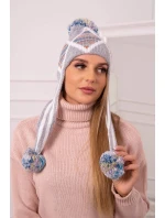 Dámska klapka na uši Eunika K322 sivá + modrá