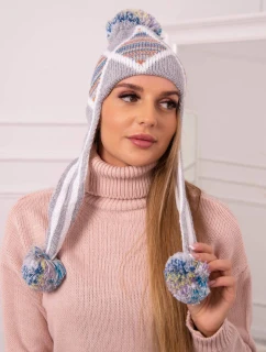 Dámska klapka na uši Eunika K322 sivá + modrá