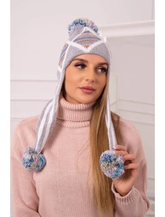 Dámska klapka na uši Eunika K322 sivá + modrá