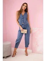 Súprava vesta + nohavice denim melier