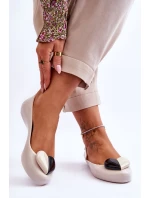 Damskie Baleriny Z Serduszkiem ZAXY LL285030 Jasnobeżowe