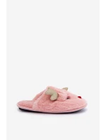 Kapcie Świąteczne Z Motywem Renifera Futrzane Różowe Asielle