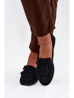 Dámské mokasíny s třásněmi černé Janelisse