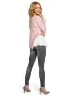 M333 Asymetrická vrstvená blúzka - púdrová