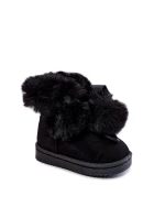 Dziecięce Młodzieżowe Ocieplane Botki Śniegowce Czarne Roofy