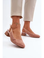 Czółenka Na Obcasie Klocku Różowe Gemifa