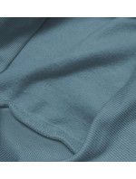 Šedo-svetlo modrá dámska tepláková mikina so sťahovacími lemami (W01-9)
