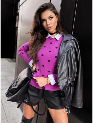 Dámsky sveter Athena purple FashionStreet MY2055 Dámsky sveter Athena purple FashionStreet MY2055