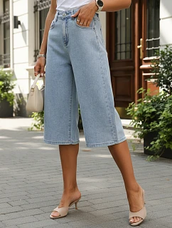 Dámske džínsové šortky široké bermudy svetlomodré FashionStreet SY0547