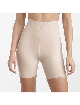 Dámske boxerky s vysokým pásom DIM MID WAIST PANTS - 69% POLYAMID, 31% ELASTAN - nude