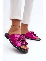 Klapki Damskie Na Płaskim Obcasie Fuksja Nelvira