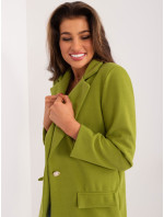 Olivovo zelená dámska bunda s podšívkou