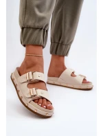 Dámske papuče na platforme Big Star Beige