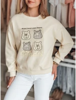Dámska nadrozmerná mikina s medvedíkmi MISOBEARS ecru FashionStreet BY1435