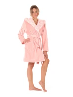 Dámsky župan Flora s kapucňou krátky 4856 3050 Pink Pearl - Vestis