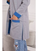 Dvojfarebná pláštenka s kapucňou nevädza + sivá