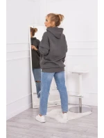 Mikina Warm-up s polovičným zipsom v grafitovej farbe