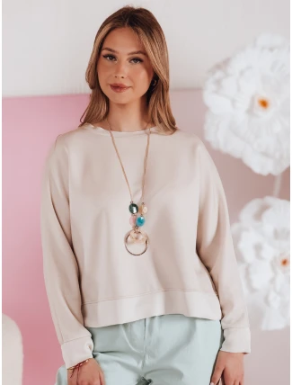 Dámska maslová oversize mikina s NUBISS moka FashionStreet RY2797