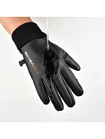 Pánske zateplené protišmykové rukavice na telefón - čierne