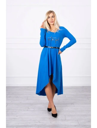 Šaty s ozdobným pásikom a nápisom cornflower blue