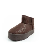 Lee Cooper snehové topánky ženy zimné módne kožušiny zateplené topánky tmavohnedé ženy