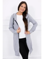 Šatová bunda s kapucňou šedá melange Šatová bunda s kapucňou šedá melange