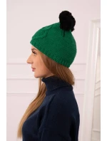 Fleecová čiapka 2 brmbolce K291 zelená