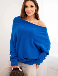 Dámsky asymetrický viskózový svetrík v manšestrovom strihu