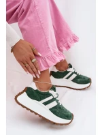 Sně sneakersy z nubuku na masivní platformě D&A GR61-5986 Zelené