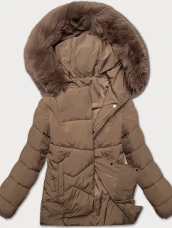 Dámska prechodná bunda voľného strihu J Style tmavo béžová (16M9181-84)