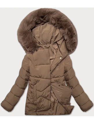 Dámska prechodná bunda voľného strihu J Style tmavo béžová (16M9181-84)