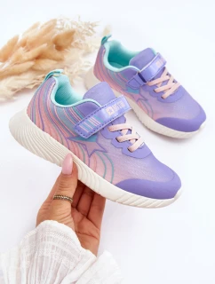 Lekkie Dziecięce Buty Sportowe Memory Foam System Big Star LL374151 Fioletowe