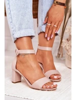 Dámske sandále na podpätku Powder Pink Lexi