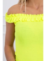 Španielska blúzka s volánikmi žltá neónová Španielska blúzka s volánikmi žltá neónová