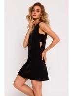 M778 Šaty bez rukávov s prieramkami - čierne