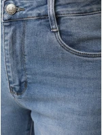 Dámske skinny džínsy s vysokým pásom modré FashionStreet UY2866