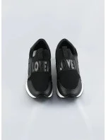 Čierne dámske topánky slip-on (C1003)