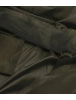 Dámska zimná bunda s kožušinovým golierom army (5M769-136)