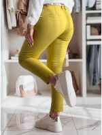 Dámske látkové nohavice s opaskom ROSSALI horčicové FashionStreet UY2533