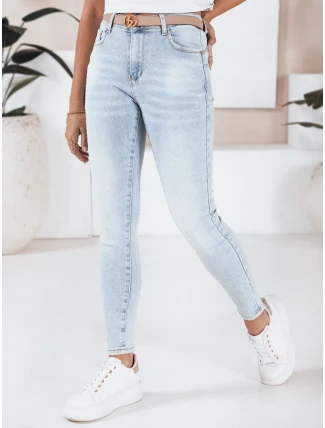 Dámske push up džínsy s kamienkami svetlo modré FashionStreet UY2808