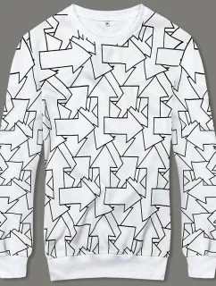 Pánska mikina s geometrickým vzorom biela (8B1111-1)