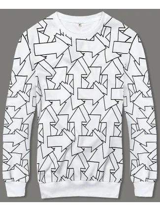 Pánska mikina s geometrickým vzorom biela (8B1111-1) Pánska mikina s geometrickým vzorom biela (8B1111-1)