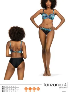 Dámske dvojdielne plavky S940TN4 1 Tanzania 4 čierne/mix - Self